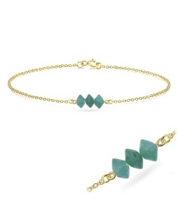 Gold Plated Aventurine Silver Bracelets BRS-425-GP